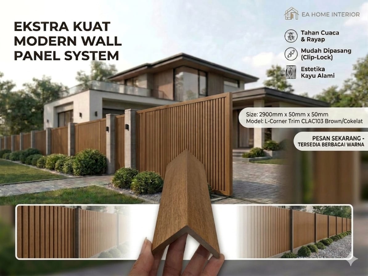 Lis Siku L Outdoor WPC Wall Panel CC03 Brown Panjang 290cm Premium